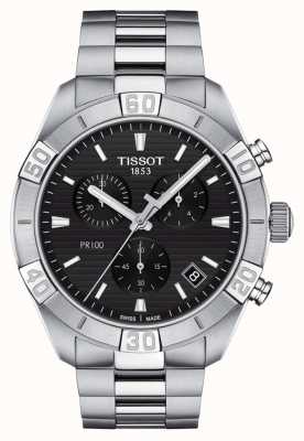 Tissot Пр100 спорт | хронограф | черный циферблат | браслет из нержавеющей стали T1016171105100