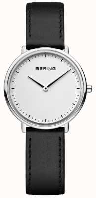 Bering Классические женские часы с черным кожаным ремешком 15729-404