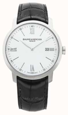 Baume & Mercier Кварцевый класс Classima (42 мм), белый циферблат/черный ремешок из телячьей кожи M0A10414