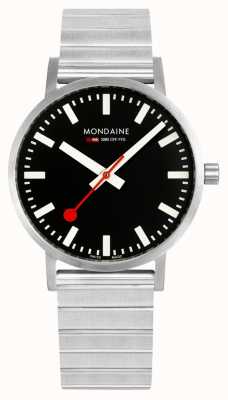 Mondaine Классический металл 40мм | браслет из нержавеющей стали | черный циферблат A660.30360.16SBW