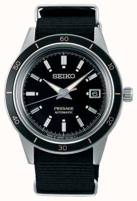 Seiko Черный нейлоновый ремешок в стиле 60-х в стиле Presage SRPG09J1