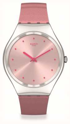 Swatch Ирония кожи | розово-муаровый | розовый силиконовый ремешок SYXS135