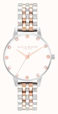 Olivia Burton Женские двухцветные часы и браслет в форме сердца OBGSET159