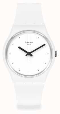 Swatch Белые биокерамические часы Think time SO31W100