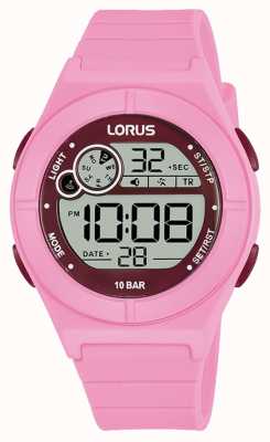 Lorus Детское цифровое многофункциональное устройство, 100 м (36 мм), фиолетовый цифровой циферблат / розовый силикон R2367NX9