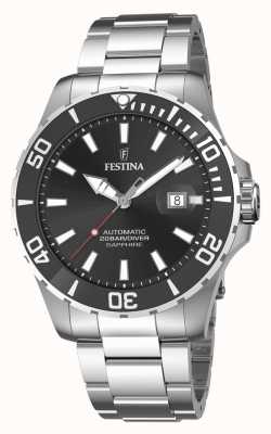 Festina мужские | черный циферблат | браслет из нержавеющей стали | автоматические часы F20531/4