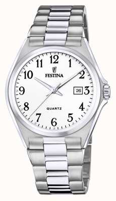 Festina мужские | белый циферблат | часы из нержавеющей стали F20552/1