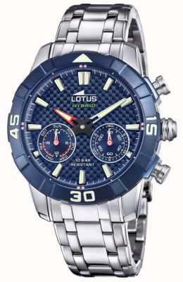 Lotus Смарт-часы с гибридным подключением | синий циферблат | браслет из нержавеющей стали L18810/3