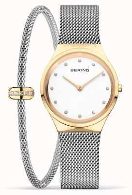 Bering Женские классические полированные золотые часы и браслет 12131-010-190-GWP1