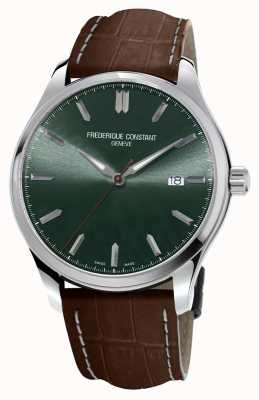 Frederique Constant Классический | зеленый циферблат коричневый кожаный ремешок FC-240GRS5B6