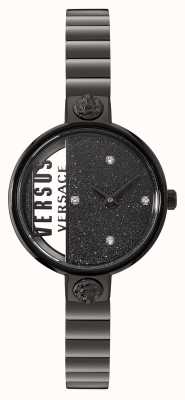 Versus Versace Часы Rue Dedenyez с черным циферблатом и блестками VSPZV0521