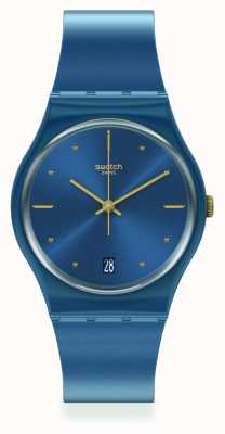 Swatch Часы с силиконовым ремешком Pearlyblue GN417