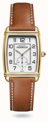 Herbelin Женские часы в стиле арт-деко на коричневом кожаном ремешке 10638/P22GO