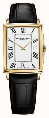 Raymond Weil Мужские прямоугольные часы toccata на кожаном ремешке из желтого золота с пвд 5425-PC-00300