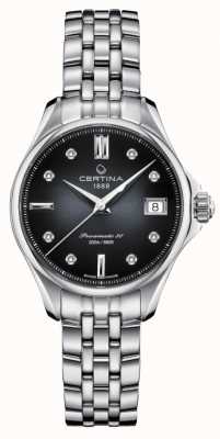 Certina Часы Ds action lady с черным бриллиантовым циферблатом из нержавеющей стали C0322071105600