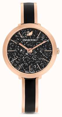 Swarovski женские | кристаллическое наслаждение | черный циферблат | часы из розового золота 5580530