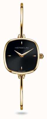 Herbelin Женские часы Fil с черным циферблатом и золотым пвд-браслетом 17207/BP14