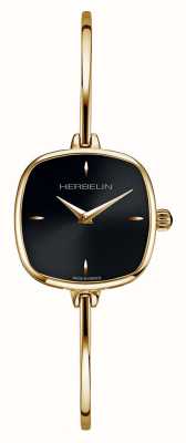 Herbelin Женские часы Fil с черным циферблатом и золотым пвд-браслетом 17207BP14