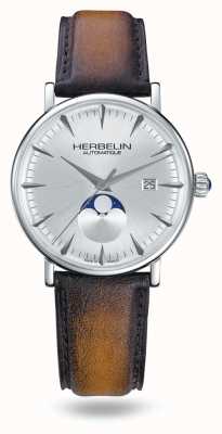 Herbelin Часы ограниченной серии Inspiration с серебряным циферблатом и коричневым кожаным ремешком 1547/TN12GP