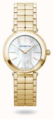 Herbelin Узкие женские часы Newport с перламутром и золотым пвд 16922/BP19
