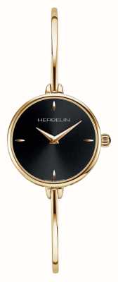 Herbelin Женские часы Fil с черным циферблатом и золотым пвд-браслетом 17206BP14