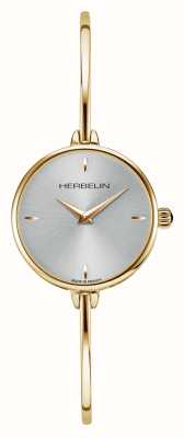 Herbelin Женские часы-браслет Fil с серебряным циферблатом и золотым пвд покрытием 17206BP11