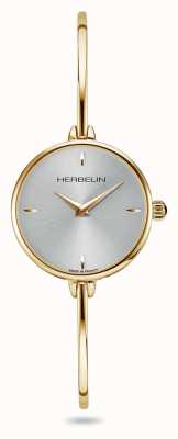 Herbelin Женские часы-браслет Fil с серебряным циферблатом и золотым пвд покрытием 17206/BP11