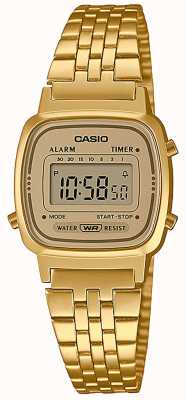 Casio Коллекция женских мини винтажных золотых часов LA670WETG-9AEF
