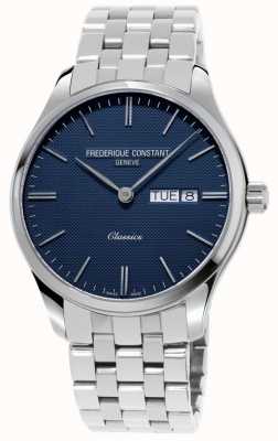 Frederique Constant Мужские классические кварцевые часы из нержавеющей стали с синим циферблатом FC-225NT5B6B