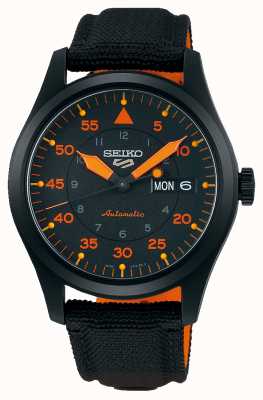 Seiko 5 спортивных автоматических часов Flieger в черно-оранжевом цвете SRPH33K1