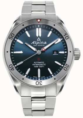 Alpina Alpiner 4 автоматические часы с синим циферблатом | браслет из нержавеющей стали AL-525NS5AQ6B