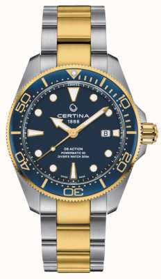 Certina Ds action diver 43 мм powermatic 80 синий двухцветный C0326072204100