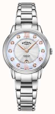 Rotary Женские перламутровые часы с бриллиантами в кембридже LB05425/07/D