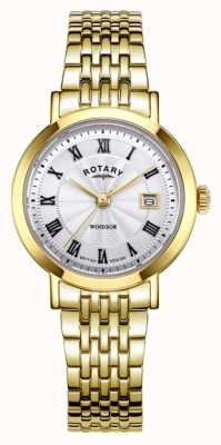 Rotary Женские часы Windsor из нержавеющей стали с золотым покрытием pvd LB05423/01