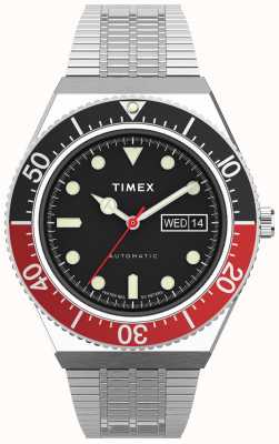 Timex M79 автоматический 40мм черный циферблат черный и красное верхнее кольцо TW2U83400