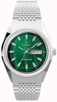 Timex Q браслет из нержавеющей стали falcon eye зеленый циферблат TW2U95400