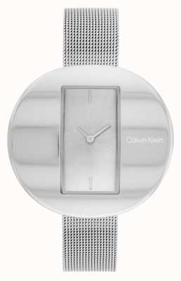 Calvin Klein Скульптурный серебряный прямоугольный циферблат | браслет из стальной сетки 25200016