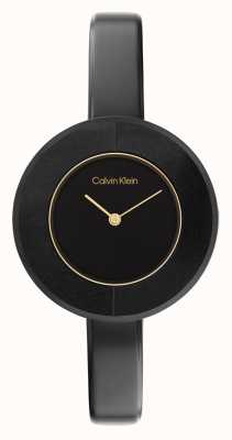 Calvin Klein женский черный циферблат | черные часы с браслетом из нержавеющей стали 25200024