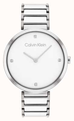 Calvin Klein Минималистичные кварцевые часы с Т-образной перекладиной из нержавеющей стали 25200137