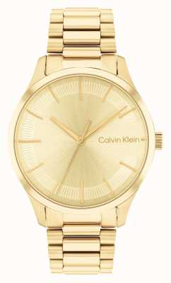 Calvin Klein Золотой циферблат с солнечными лучами | золотой браслет из нержавеющей стали 25200043