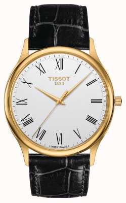 Tissot Черный кожаный ремешок Excellence из 18-каратного золота T9264101601300