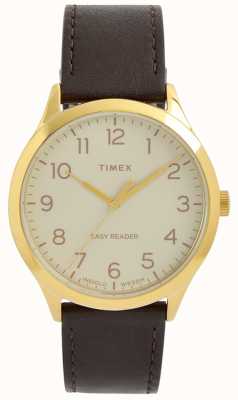 Timex Легкий читатель | белый циферблат | коричневый кожаный ремешок TW2V28100