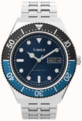 Timex Автоматические часы M79 с черным и синим безелем TW2V25100