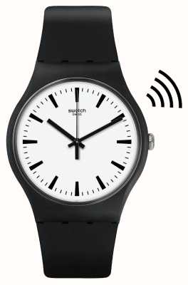 Swatch Блэкбек платит! часы унисекс с белым циферблатом SVIB105-5300