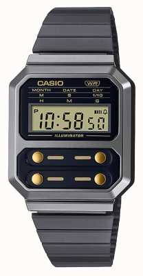 Casio Коллекция часов из нержавеющей стали с серым покрытием A100WEGG-1A2EF