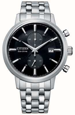 Citizen Мужские часы с хронографом eco drive с черным циферблатом CA7068-51E