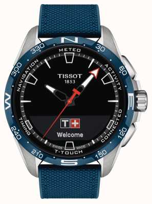 Tissot T-Touch Черный циферблат из титана Solar (47,5 мм) / синий ремешок из зернистой воловьей кожи синего цвета T1214204705106