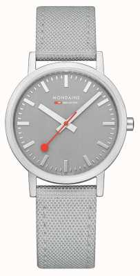 Mondaine Классические часы хорошего серого цвета диаметром 36 мм с серым ремешком из переработанных материалов A660.30314.80SBH