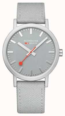 Mondaine Классические часы диаметром 40 мм с хорошим серым текстильным ремешком A660.30360.80SBH