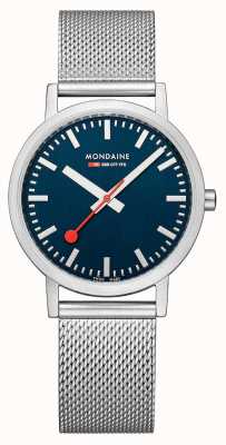Mondaine Классический стальной браслет с синим циферблатом диаметром 36 мм. A660.30314.40SBJ